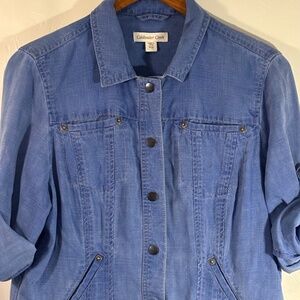 Cold Water Creek, tencel, light, chambray jacket. 14P in EUC
